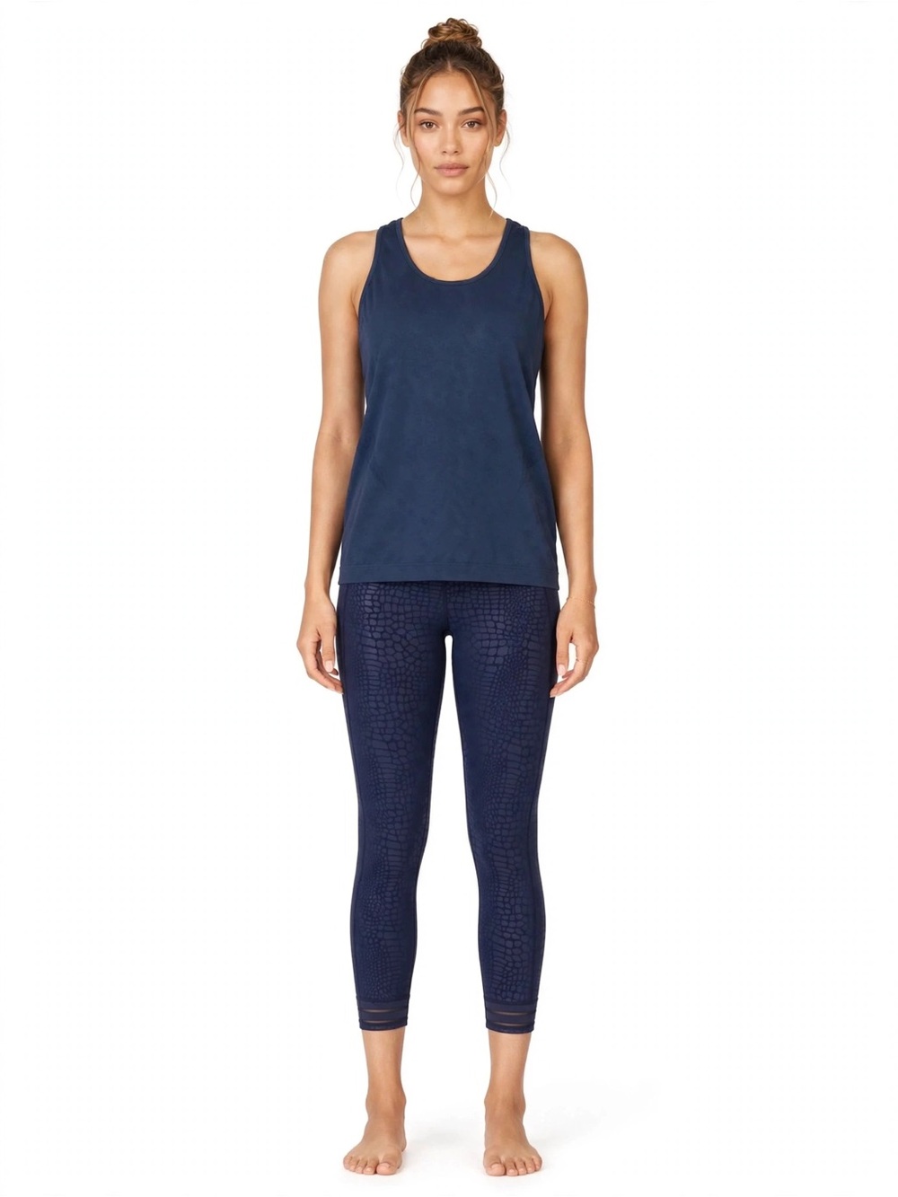 Sweaty Betty 2pc Seamless Workout Tank and Animal Print Leggings Size L & XL